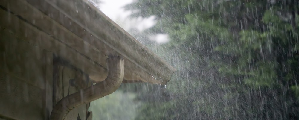 heavy rain pouring down from passing storm