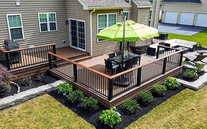 Large deck on home after remodel