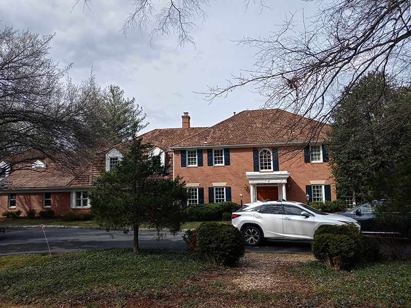 Hail damage shown on a roof