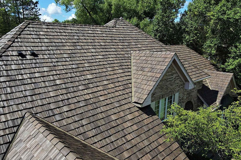 Hail damage shown on a roof