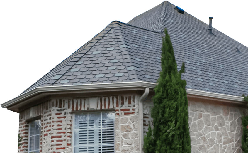 Hail damage shown on a roof