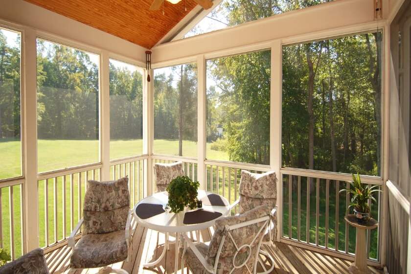 sunny screened porch